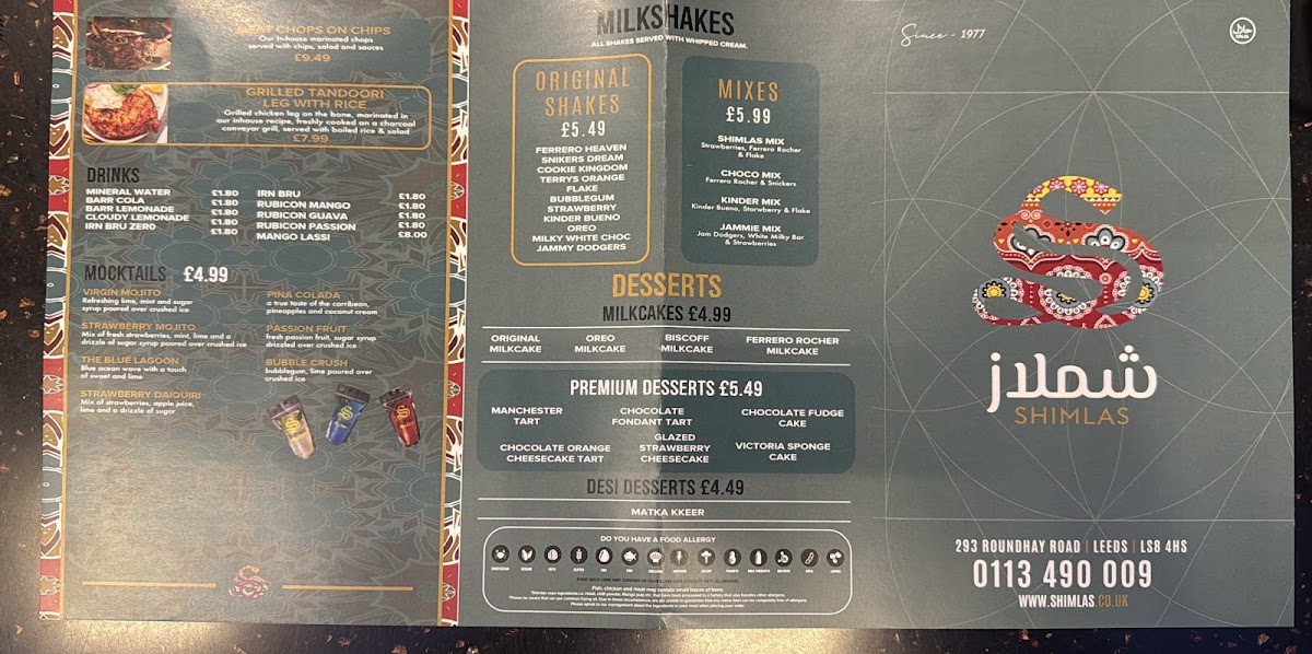 Menu Shimlas Leeds-2